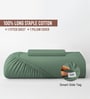 Hedge Green Solid 400 TC Cotton Single Sized Fitted sheet with 1 Pillow Cover