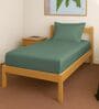 Hedge Green Solid 400 TC Cotton Single Sized Fitted sheet with 1 Pillow Cover