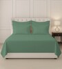 Hedge Green Solid 400 TC Cotton Super King Sized Bedsheet with 4 Pillow Covers