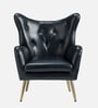 Hedley Leatherette Lounge Chair In Black Colour