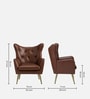 Hedley Leatherette Lounge Chair In Brown Colour