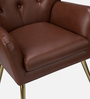 Hedley Leatherette Lounge Chair In Brown Colour