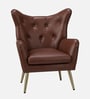 Hedley Leatherette Lounge Chair In Brown Colour