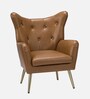 Hedley Leatherette Lounge Chair In Tan Colour