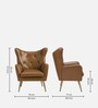 Hedley Leatherette Lounge Chair In Tan Colour
