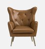 Hedley Leatherette Lounge Chair In Tan Colour