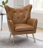 Hedley Leatherette Lounge Chair In Tan Colour