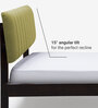 Heiko King Size Bed With Upholstered Headboard in Olive Green and Walnut Finish