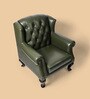 Heirloom Leather Lounge Chair In Olive Green Colour
