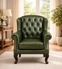 Heirloom Leather Lounge Chair In Olive Green Colour