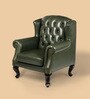 Heirloom Leather Lounge Chair In Olive Green Colour