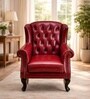 Heirloom Leather Lounge Chair In Red Colour