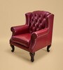 Heirloom Leather Lounge Chair In Red Colour