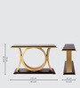 Hele Solid Wood Console Table in Black Gold Finish