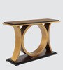 Hele Solid Wood Console Table in Black Gold Finish