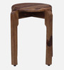 Novokuz Sheesham Wood End Table In Rustic Teak Finish