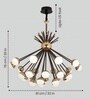 Helio Modern Crystal LED Chandelier, Smart Chandelier Lights for Living Room, Alexa & Google Compatible, Starburst Black & Gold Pendant Light for Bedroom, Hall & Office Ceiling