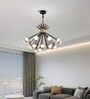 Helio Modern Crystal LED Chandelier, Smart Chandelier Lights for Living Room, Alexa & Google Compatible, Starburst Black & Gold Pendant Light for Bedroom, Hall & Office Ceiling