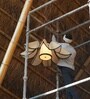Helios Large Unique Handmade Woven Hanging Pendant Light, Natural/Cane Pendant Light