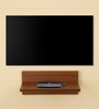 Helios Engineered Wood Wall Mounted TV Shelf in Brown Colour