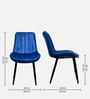 Helium Velvet Dining Chair in Blue Colour Helium Velvet Dining Chair in Blue Colour