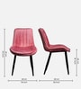Helium Velvet Dining Chair in Pink Colour Helium Velvet Dining Chair in Pink Colour