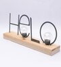 Hello Grey Decorative Lamp with Wooden Base