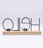 Hello Grey Decorative Lamp with Wooden Base