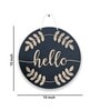 Hello With Leaf Black MDF Wall Art