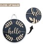 Hello With Leaf Black MDF Wall Art