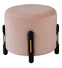 Hem Pouffe in Black Finish and Gentle Clay