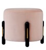 Hem Pouffe in Black Finish and Gentle Clay