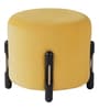 Hem Pouffe in Black Finish and Imperial Yellow