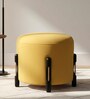 Hem Pouffe in Black Finish and Imperial Yellow