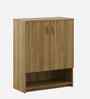 Henary 2 Door Shoe Cabinet In Natural Teak & Melamine Finish