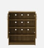 Henary 2 Door Shoe Cabinet In Natural Teak & Melamine Finish