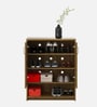 Henary 2 Door Shoe Cabinet In Natural Teak & Melamine Finish