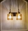 Hendrik Metal & Glass 2-Light Wall Light (Amber)