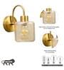 Hendrik Metal & Glass Wall Light (Amber)