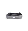 Henlo- Small Grey & Black Turkish Velvet Bolstered Pet Bed