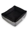 Henlo- Small Grey & Black Turkish Velvet Bolstered Pet Bed
