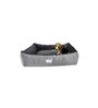 Henlo- Small Grey & Black Turkish Velvet Bolstered Pet Bed