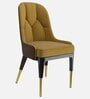 Henro Leatherette Fabric  Dining Chair  In Yellow Colour