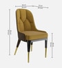 Henro Leatherette Fabric  Dining Chair  In Yellow Colour