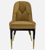 Henro Leatherette Fabric  Dining Chair  In Yellow Colour