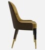 Henro Leatherette Fabric  Dining Chair  In Yellow Colour