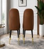 Henro Leatherette Fabric Dining Chairs In  Brown Colour (Set of 2)