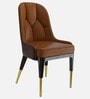 Henro Leatherette Fabric Dining Chairs In  Brown Colour (Set of 2)