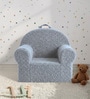 Henry Quilted Corduroy Kids Lounge Chair In Mist Grey Colour