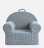 Henry Quilted Corduroy Kids Lounge Chair In Mist Grey Colour